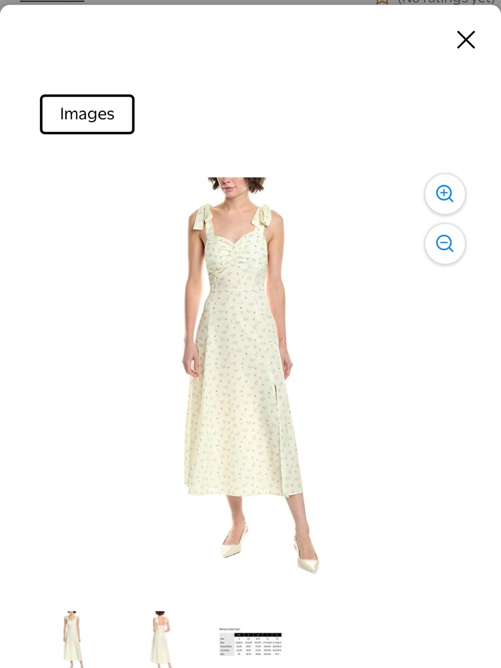 Sleeveless Pale Yellow Floral Midi Dress with Tie Straps